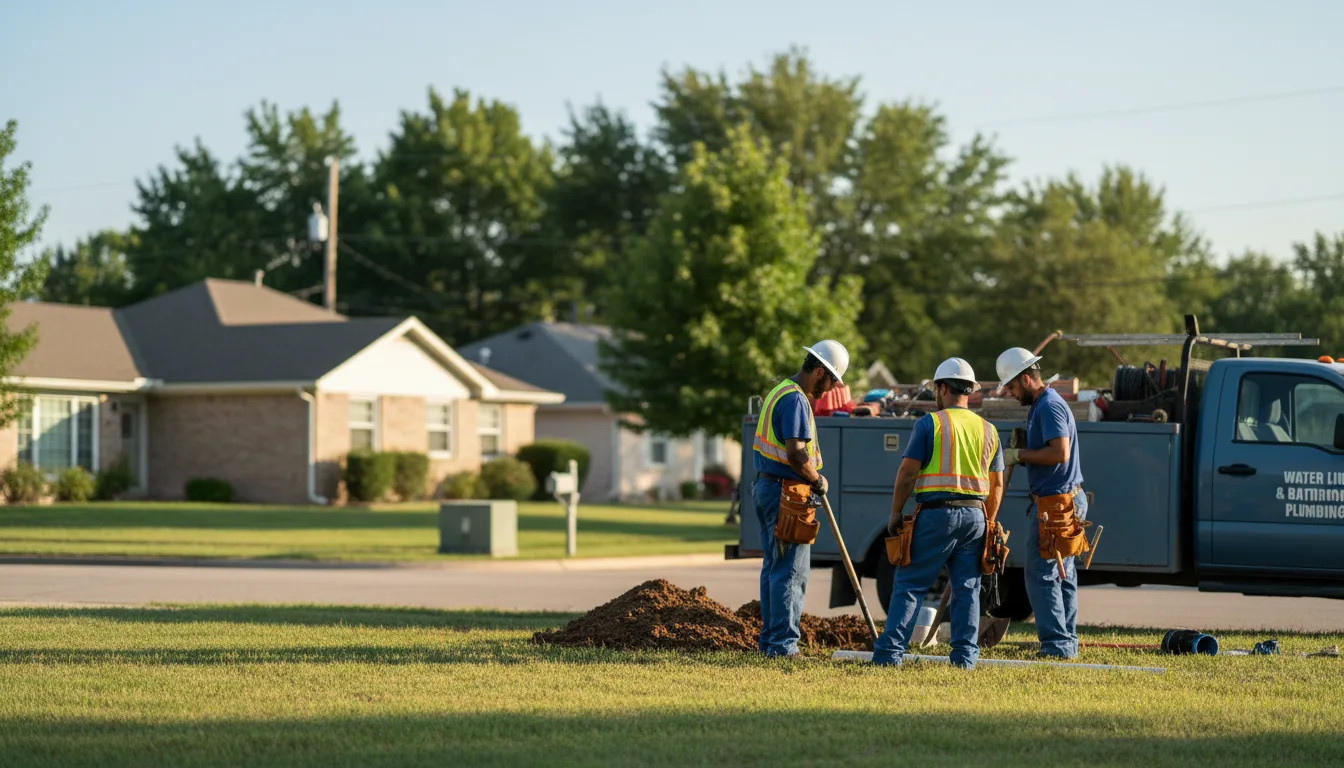Residential water line and bathroom plumbing service in China Spring, TX